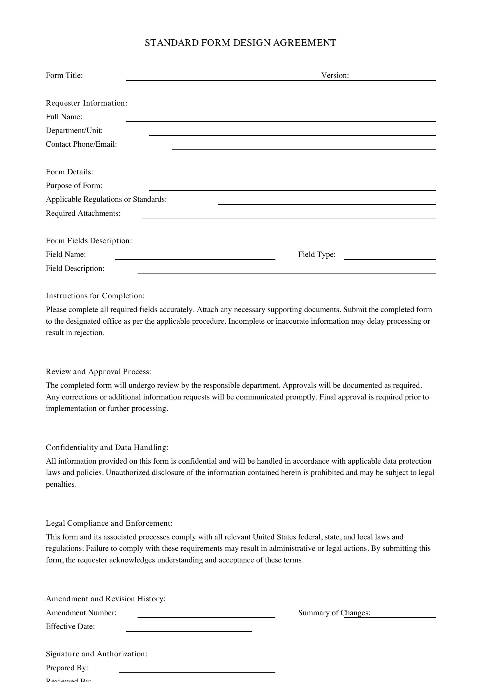 Form Design Template - US