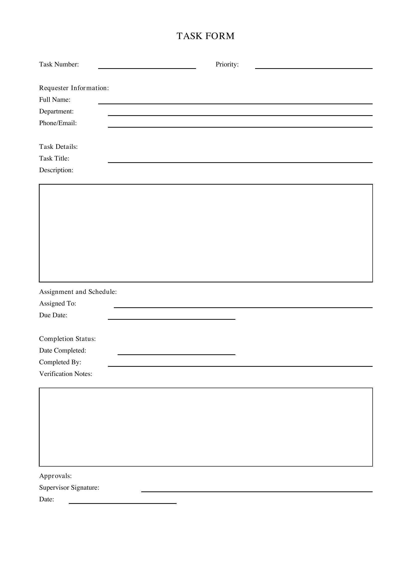 Task Form Template - US